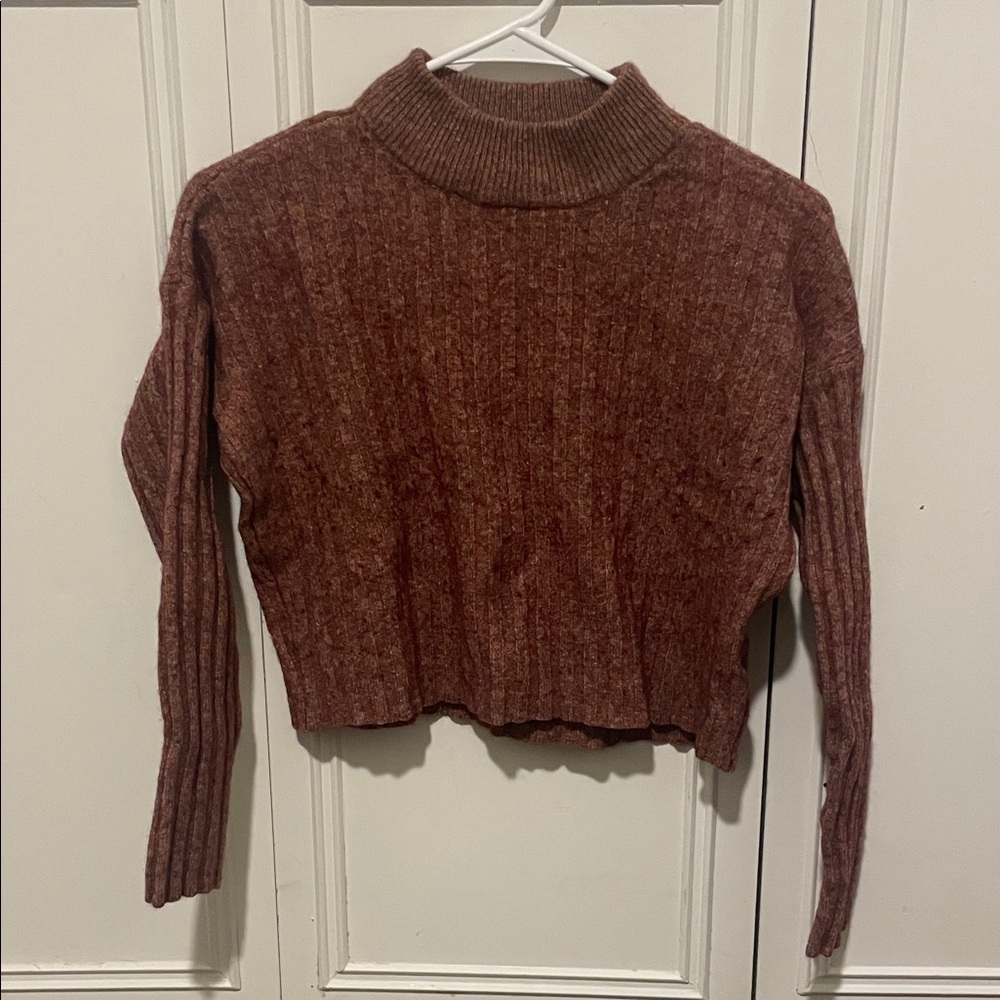 Madewell Long-Sleeve Cropped Ribbed Sweater